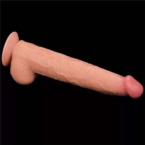 Prémium kétszeres rétegű bőr dildo 13,5 cm