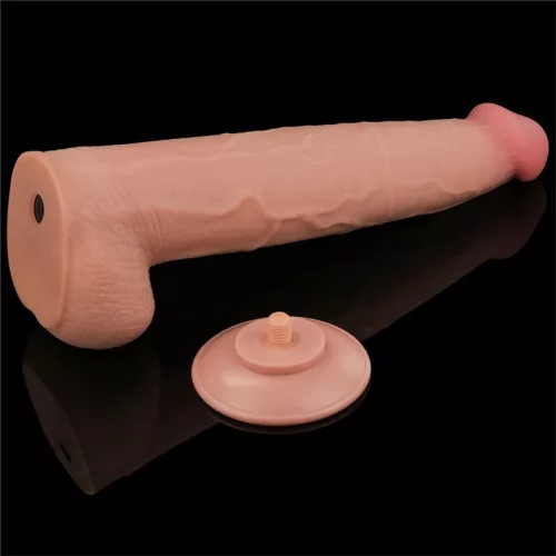 Prémium kétszeres rétegű bőr dildo 13,5 cm