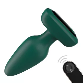 Prémium zöld szilikon vibráló análplug 10 x 4,2 cm