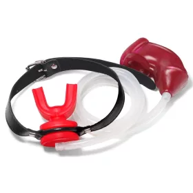 Puhatestű piros urinális maszk – játékos izgalomhoz