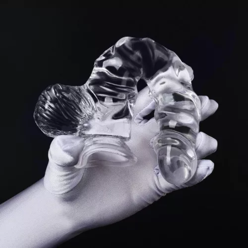 Dildick átlátszó prémium vibrátor - 17 x 4.5 cm