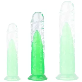 Jellis M – átlátszó zöld vibrátor 18 x 3,8 cm