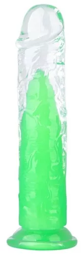 Jellis M – átlátszó zöld vibrátor 18 x 3,8 cm