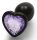 Bijou Heart Gem S – prémium anális kő, fekete-lila 6 x 2.6 cm