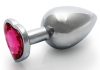 Bijou Heart Gem M – ezüst-rózsaszín anális gyöngy 7 cm