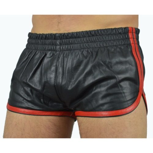 Sports Line – fekete-vörös imitáció bőr sort