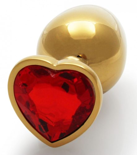 Bijou Heart Gem M – prémium arany-piros anális izgató