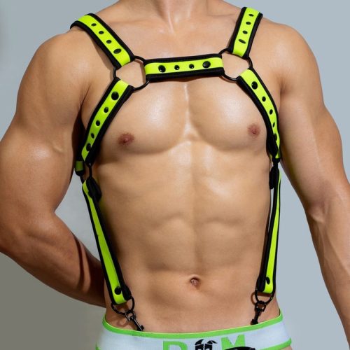 Neo Chest – neoprén harnesz fekete-fluoreszcens zöldben