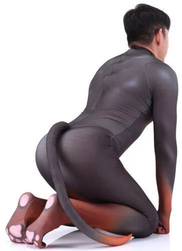 Fekete és vörös Doberman cosplay jelmez