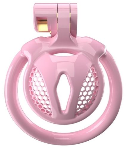 Chastity Cage Belia – rózsaszín, prémium záró felszerelés