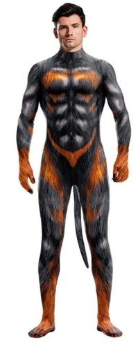 Fekete-Fényes cosplay overál - Sexy Wolf Man stílusban