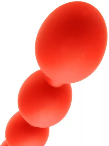 Anal balls - rugalmas tojások M - 45 x 5 cm - piros