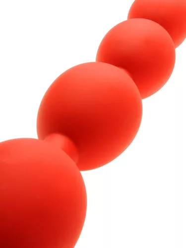Anal balls - rugalmas tojások M - 45 x 5 cm - piros