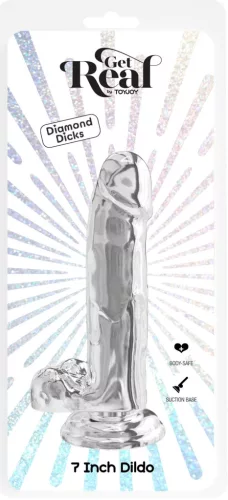 Realistic Dildo Diamond – 15,5 cm átlátszó élvezet