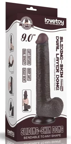 Prémium Sliding Skin – 17 cm fekete vibrátor érzékeknek