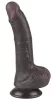 Prémium bőr érzésű dildó – 14 x 3,5 cm, fekete