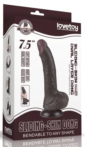 Prémium bőr érzésű dildó – 14 x 3,5 cm, fekete