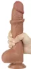 Prémium csúszó bőr dildo – 18 x 4.7 cm, barna