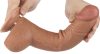 Prémium csúszó bőr dildo – 18 x 4.7 cm, barna