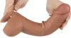 Prémium csúszó bőr dildo – 18 x 4.7 cm, barna