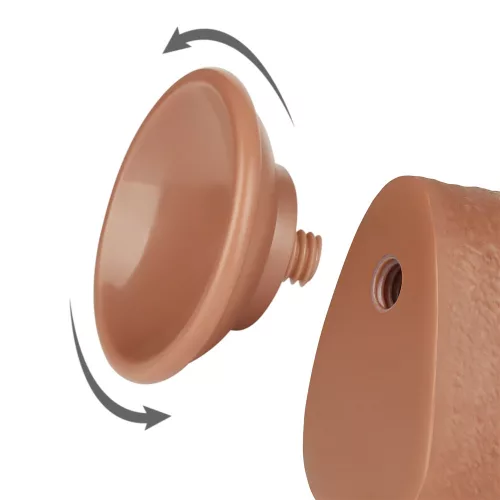 Prémium csúszó bőr dildo – 18 x 4.7 cm, barna