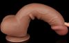 Prémium csúszó bőr dildo – 18 x 4.7 cm, barna