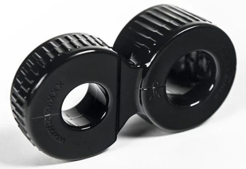 Zizi Trainer – dupla gyűrűs ballstretcher, 25 mm, fekete
