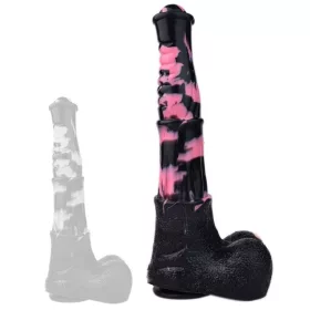   Dildo Horse Tinulf – prémium fekete-pink dildó 28 cm hosszú