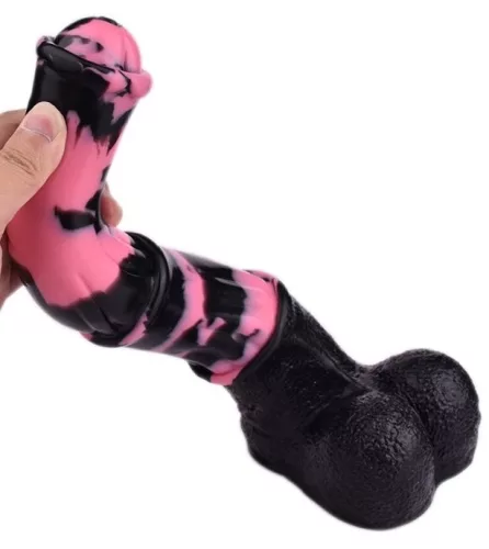 Dildo Horse Tinulf – prémium fekete-pink dildó 28 cm hosszú
