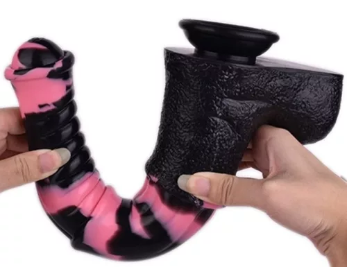 Dildo Horse Tinulf – prémium fekete-pink dildó 28 cm hosszú