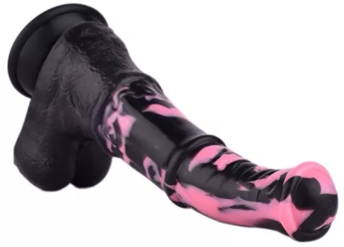 Dildo Horse Tinulf – prémium fekete-pink dildó 28 cm hosszú