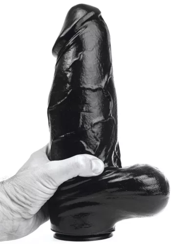 Dildo DP93B Panzer XL – prémium fekete dildó 21 x 9 cm