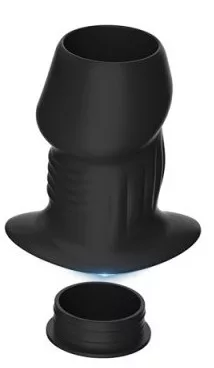 Euhlo Plug Tunnel M – prémium anális izgató fekete 6,5 x 4,5 cm