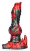 Akorix – prémium fekete-piros dildó 17 x 6 cm
