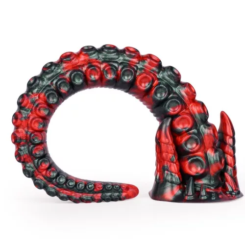 Doturix – prémium fekete-vörös dildó, 40 cm hosszú