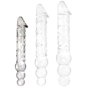 Üveg Dildó – háromgömbös, érzéki masszírozás