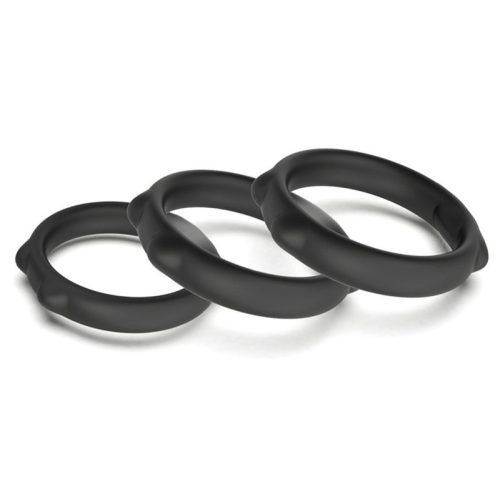 Caty Rings – 3 db prémium fekete péniszgyűrű
