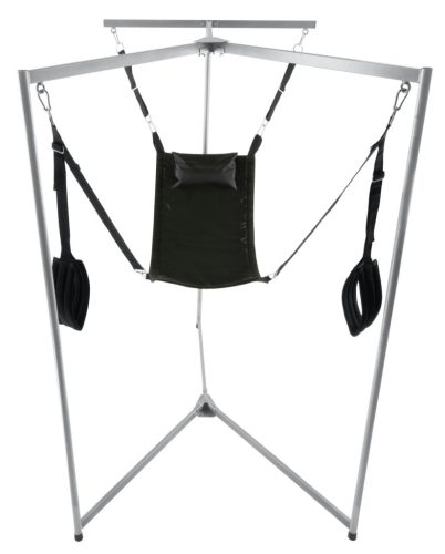 Kit Sling – fekete téglalap alakú felfüggesztő hám szürke kerettel