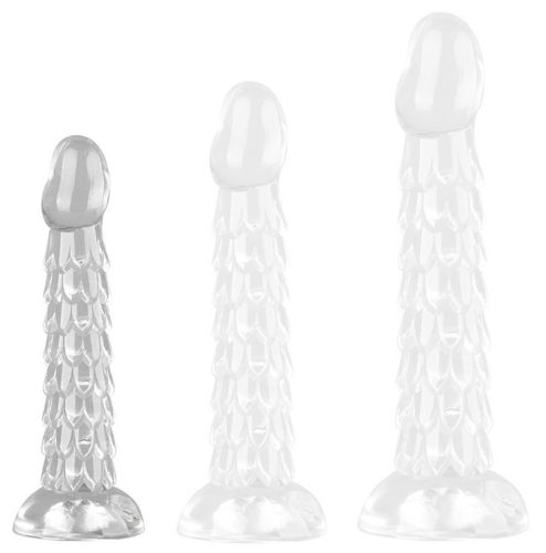 Átlátszó E-csészés Műpénisz – 15,5 x 3,5 cm prémium érzés