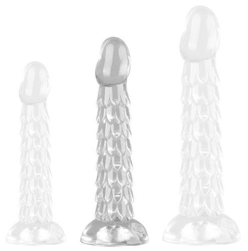 Prémium átlátszó dildo – Scales Mush, 17 x 4 cm