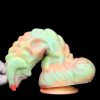 Rutuk Monster – prémium dildó, 17 x 6 cm, rózsaszín-zöld