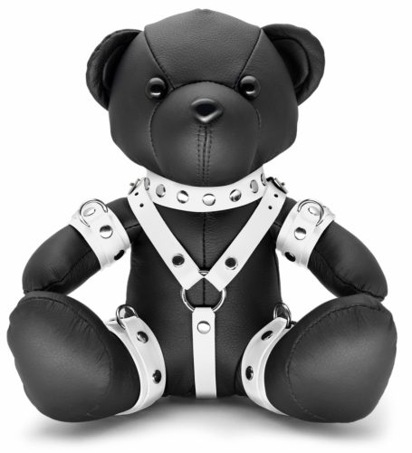 EDDYS Leather Bear – prémium BDSM maci fehér színben
