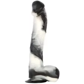 Gode XL vibrátor 25 x 6,2 cm fekete-fehér