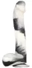Gode XL vibrátor 25 x 6,2 cm fekete-fehér