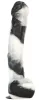 Gode XL vibrátor 25 x 6,2 cm fekete-fehér