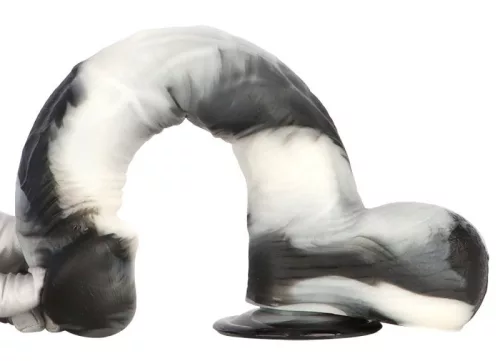 Gode XL vibrátor 25 x 6,2 cm fekete-fehér