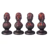 Skullis XL – prémium, piros-fekete anális dugó 18 x 8,5 cm