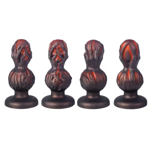 Skullis XL – prémium, piros-fekete anális dugó 18 x 8,5 cm