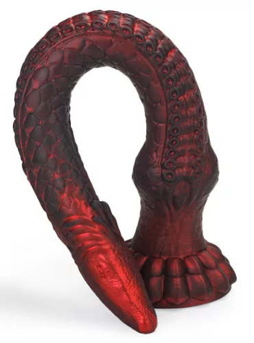 HEELIX S – prémium piros dildó (28 x 4 cm)