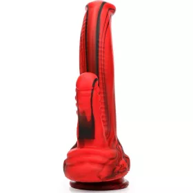 Dobhorse Double Dildo – piros-fekete prémium dildó 18 cm